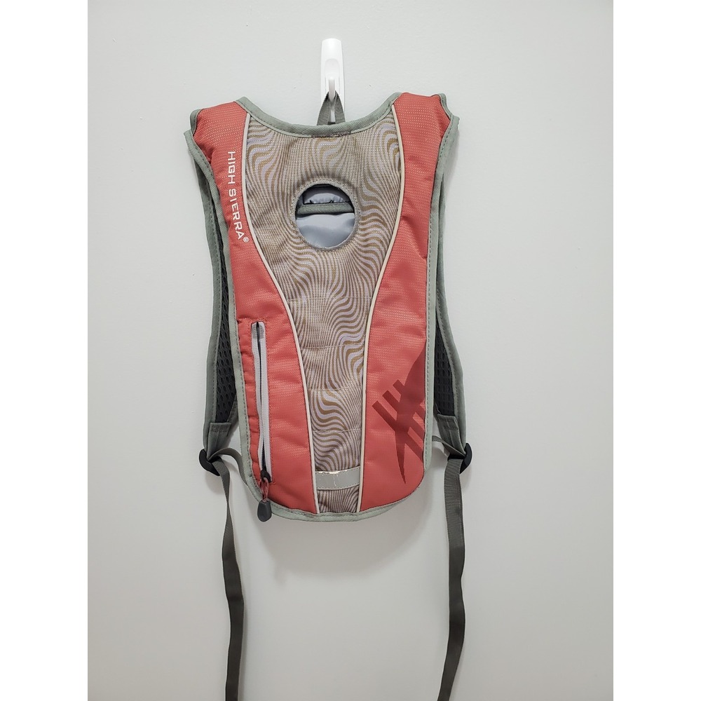 High Sierra Grey Red Hydration Pack Nylon Hiking Rave Adjustable No Water Pack